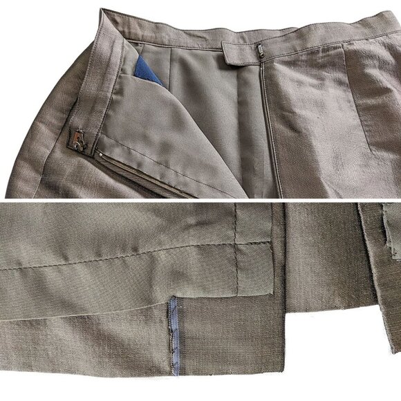 Rare NWT Vtg Y2K MAX NUGUS Haute Couture Bronze Art Deco Silk Skirt Suit Sz 8 - Picture 8 of 9